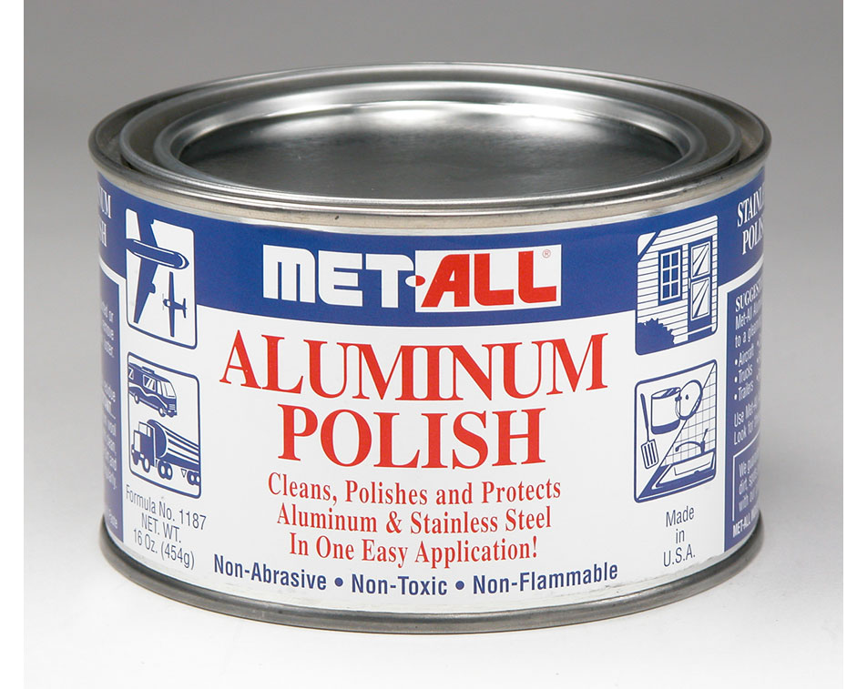 Met-All Aluminum Polish Cleans Polishes Heavy Oxidation on Aluminum 16 oz + Large Microfiber Cloth Works Wonders on Chrome, Gold, Nickel, Platinum, Fi