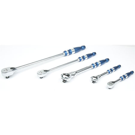 5 PIECE 90 TOOTH SWIVEL AND FLAT HEAD RATCHET SET (12175)