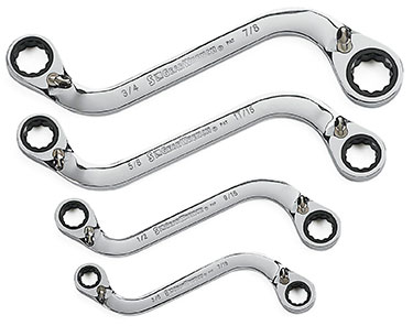 4PC  REVERSIBLE S-SHAPED RATCHET SET RATCHETING WRENCH SET (85399)
