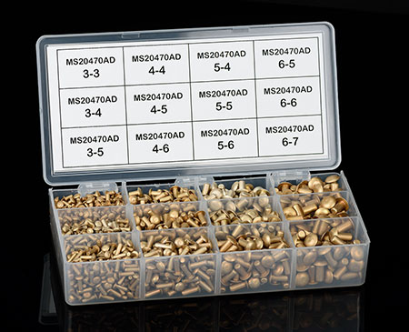 UNIVERSAL HEAD RIVET ASSORTMENT PACK (MS20470AD) (MS20470AD-PK)